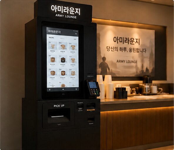 아미라운지 무인 주문 키오스크 설치 예시